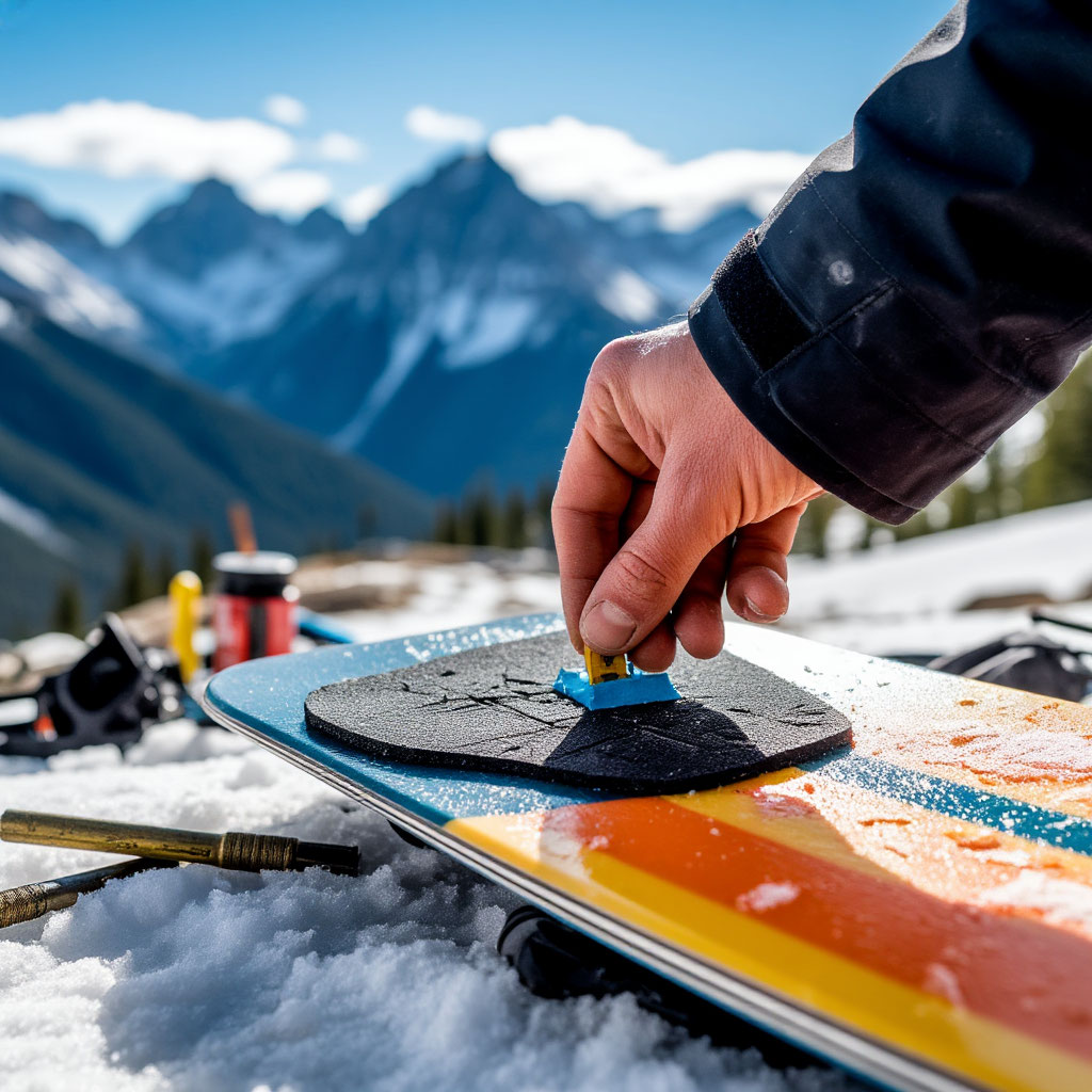 Diy snowboard scratch repair with p tex